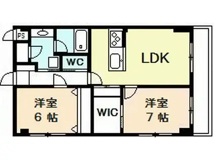 パナメゾンVI二口(2LDK/2階)の間取り写真