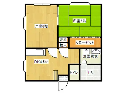 コーポラスマロン(2DK/2階)の間取り写真