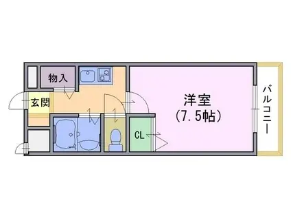 ルシエル(1K/1階)の間取り写真