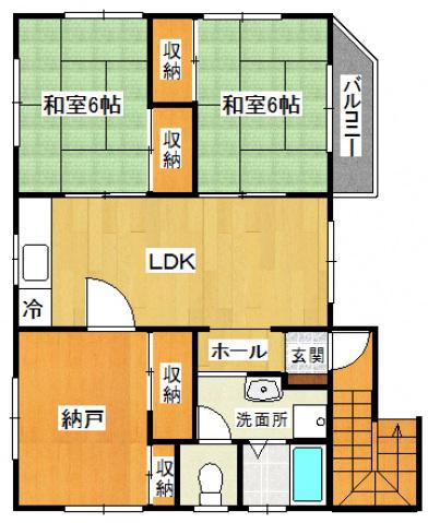 ヴィラージュ五門西(3LDK/3階)の間取り写真