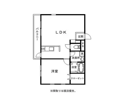 ガーデンアール(1LDK/1階)の間取り写真