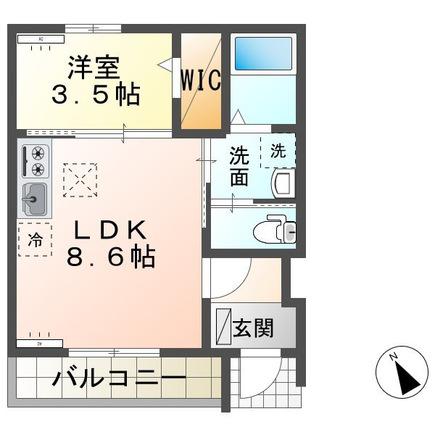 ジュジュ(1LDK/1階)の間取り写真