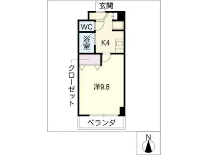 覚王山グランド井筒(1K/6階)の間取り写真