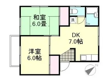 ASK草地(2DK/2階)の間取り写真