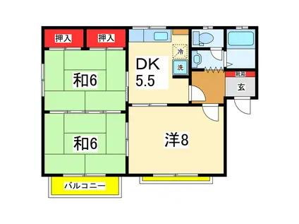 メゾン松波A(3DK/2階)の間取り写真