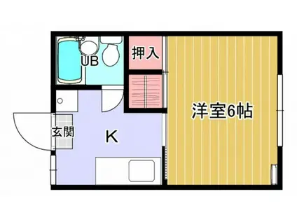 コーポヨシザキ(1K/1階)の間取り写真