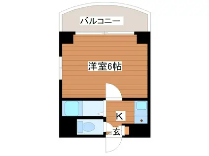 ハイコート駒川(1K/3階)の間取り写真