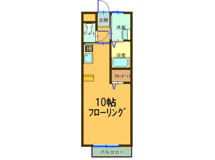 サイレントヒルズ(ワンルーム/1階)の間取り写真