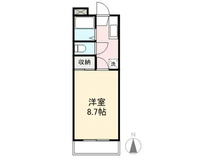 ラフィネ・ノワール高松(1K/3階)の間取り写真