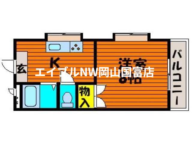 アークハイツ赤田(1K/3階)の間取り写真