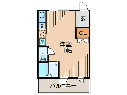 ウィスダム横浜(ワンルーム/1階)の間取り写真