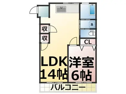 菊坂マンション(1LDK/4階)の間取り写真