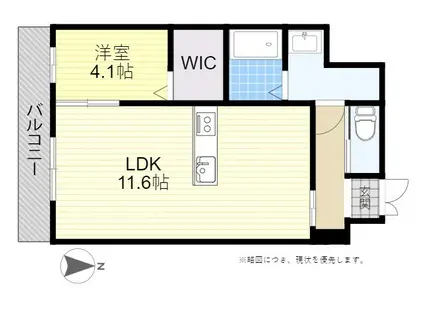 夢弐番館(1LDK/6階)の間取り写真