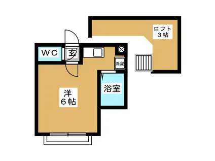 リヴェール(ワンルーム/1階)の間取り写真