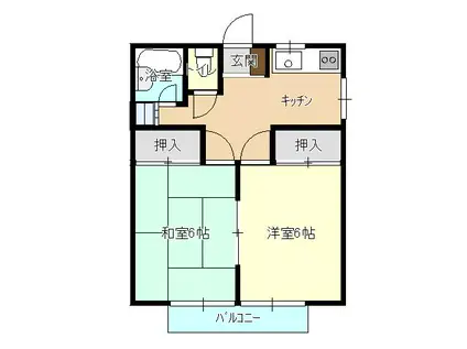 ホンダハイツ(2DK/2階)の間取り写真