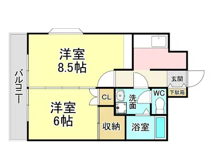 ルネッサンス真鶴(2K/6階)の間取り写真