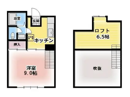 パーシモン郷ケ丘(1K/1階)の間取り写真