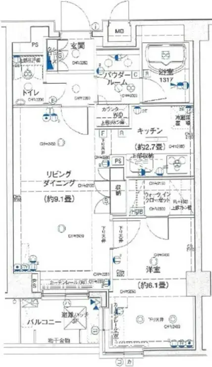 リシェ駒場東大前 3階階 間取り