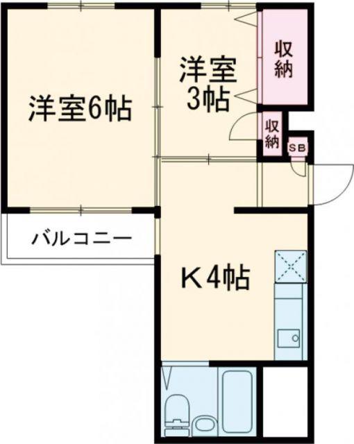 Lコート(2K/3階)の間取り写真
