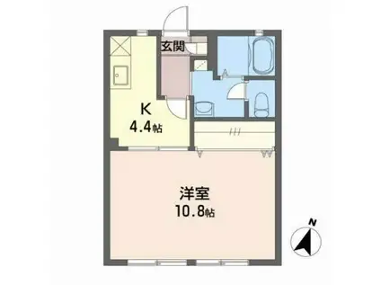 メイプルハウス A(1K/1階)の間取り写真