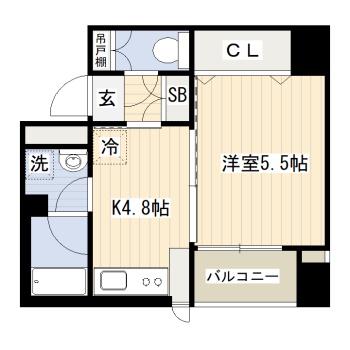 BABYRE CHOFU(1K/7階)の間取り写真