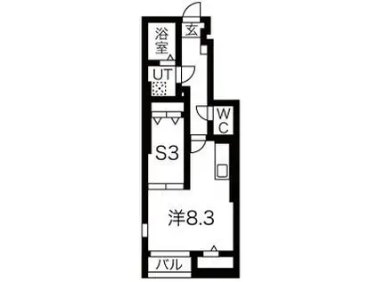 LUNEII A(1LDK/1階)の間取り写真
