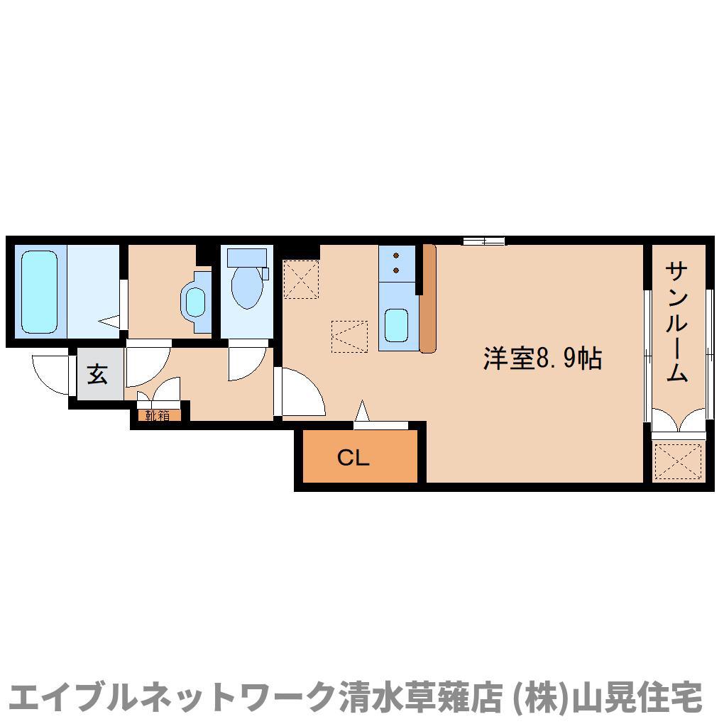 ルージュ・NII(ワンルーム/1階)の間取り写真