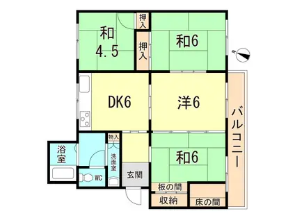 青山台60号棟(4DK/5階)の間取り写真