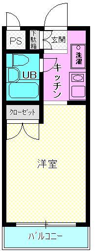 ハイツシマダ(ワンルーム/5階)の間取り写真