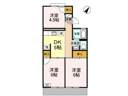 パレーシャル片山 1(3DK/1階)の間取り写真