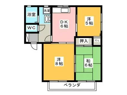 シャーメゾンG(3DK/1階)の間取り写真