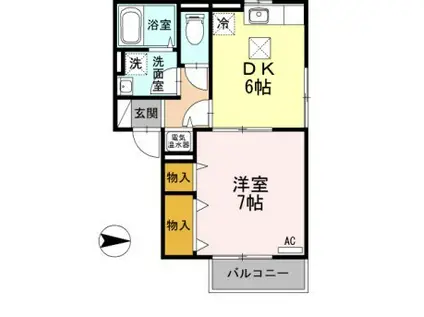 サニーコーポみかた(1DK/2階)の間取り写真