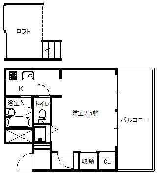 レイドール箕面(1K/7階)の間取り写真