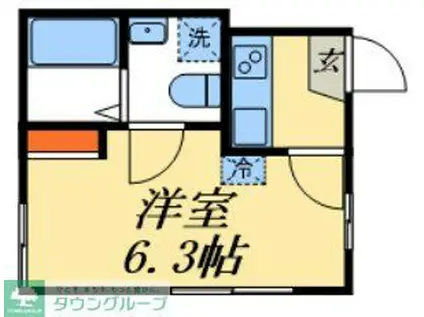 鳩ヶ谷フラッツ(1K/3階)の間取り写真