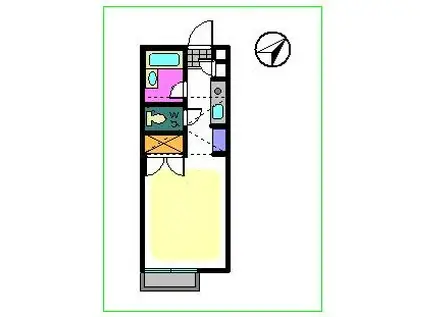 柏の杜ハイツ(ワンルーム/2階)の間取り写真