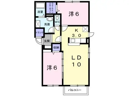 ランデュール(2LDK/3階)の間取り写真