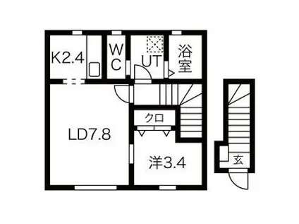GRAND PARACE浪江 II(1LDK/2階)の間取り写真