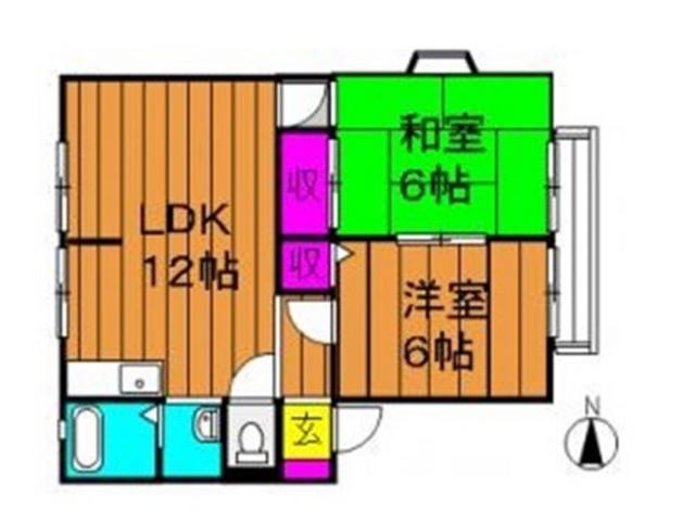 エポック広江A棟(2LDK/2階)の間取り写真