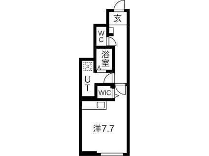 RESI大沢川原I(ワンルーム/1階)の間取り写真