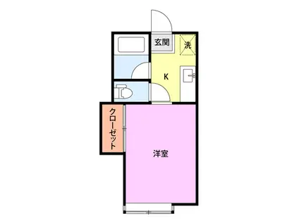 アイビーハウス(1K/1階)の間取り写真