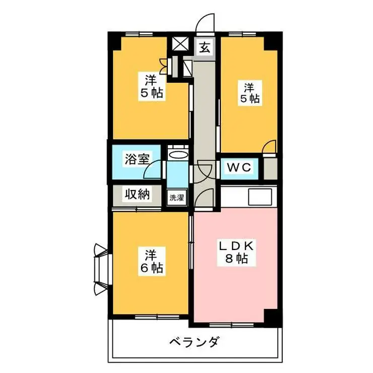 荏田五番館 5階階 間取り