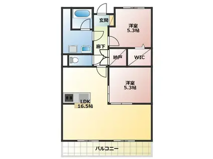 エムロード(2SLDK/3階)の間取り写真