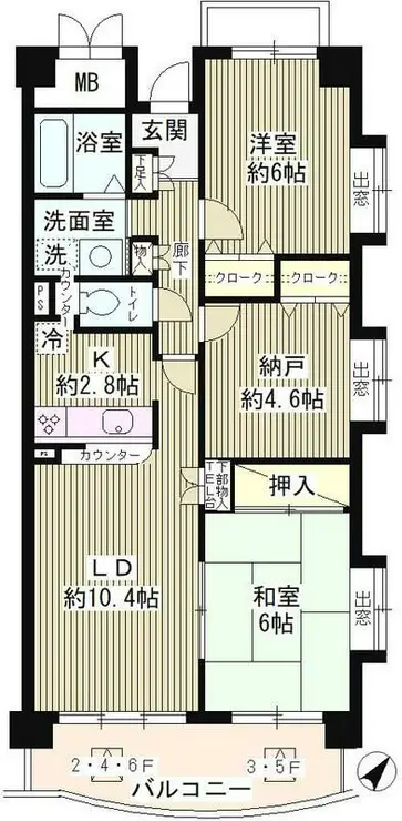 クレール仙川 2階階 間取り