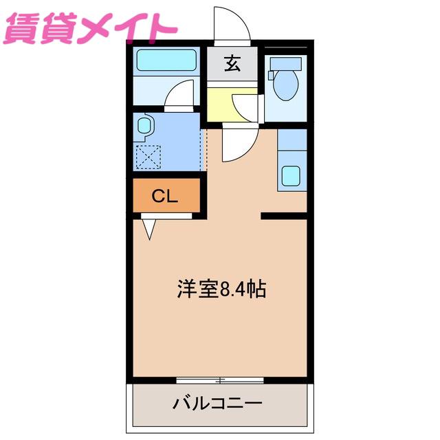 川越ガーデンテラス(ワンルーム/1階)の間取り写真