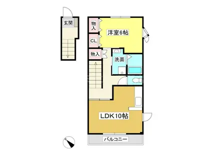 ハイステージIK(1LDK/2階)の間取り写真