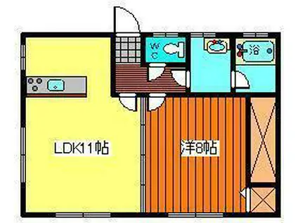 リッチオーク八番館(1LDK/1階)の間取り写真