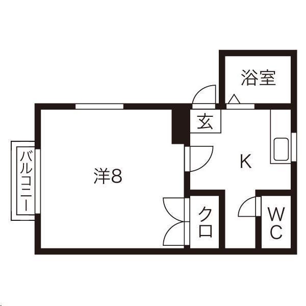 スカイタウンヨシダA(1K/2階)の間取り写真