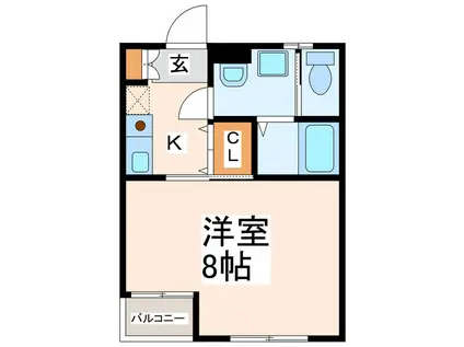 U-VILLAGE平成(1K/2階)の間取り写真