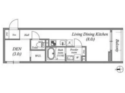 S-MOVE緑橋II(1LDK/1階)の間取り写真