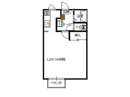 フレグランス・M B棟(ワンルーム/2階)の間取り写真